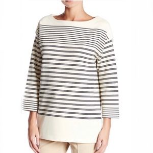 Vince. Nautical Striped boatneck pullover sweater RUNS LARGE!